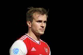 Rob Holding of Arsenal FC looks on during the Premier League 2 (Photo by James Chance/Getty Images)