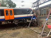 The London Overground crash at Enfield Town this morning. Credit: London Fire Brigade / SWNS
