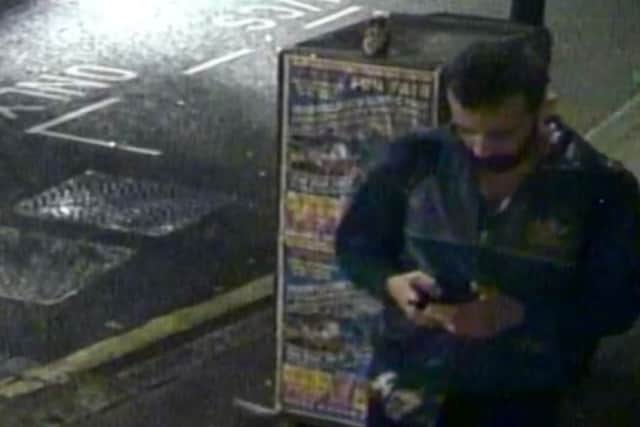 The second person is also of medium build but with short dark hair, wearing a dark jacket and dark trousers. Credit: Met Police