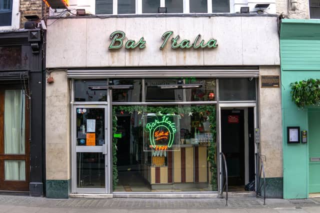 Iconic Bar Italia on Frith Street, Soho. Credit: Shutterstock