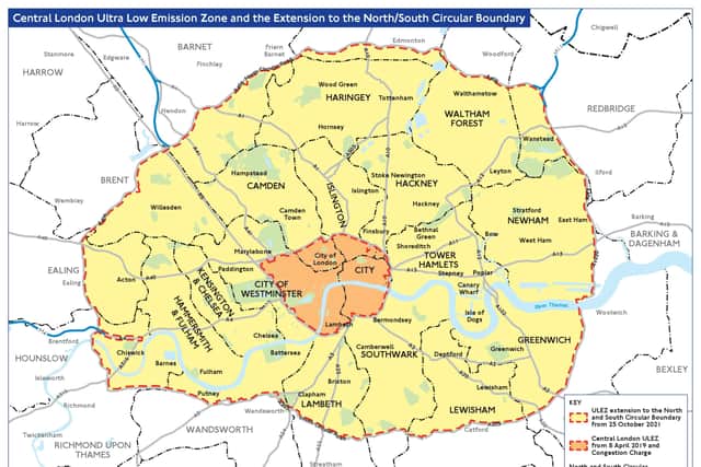 The Ultra Low Emission Zone expansion. Credit: TfL