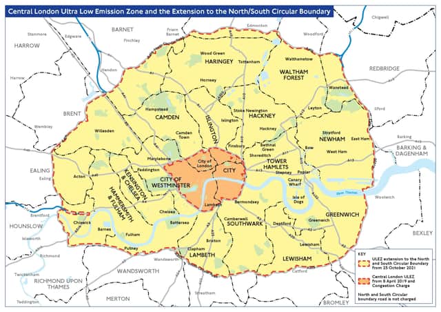 The Ultra Low Emission Zone expansion. Credit: TfL
