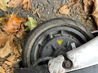 An underinflated Lime tyre on Tyres Street