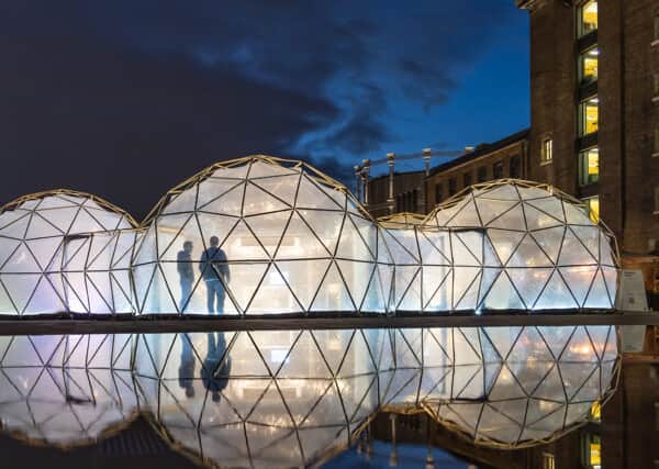 The Pollution Pods in King’s Cross’ Granary Square. Credit: John Sturrock