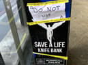 Knife amnesty box outside Brixton Police Station in south London closed after being found to be ‘overflowing’ with deadly blades.  Credit: Gwyn Wright / SWNS
