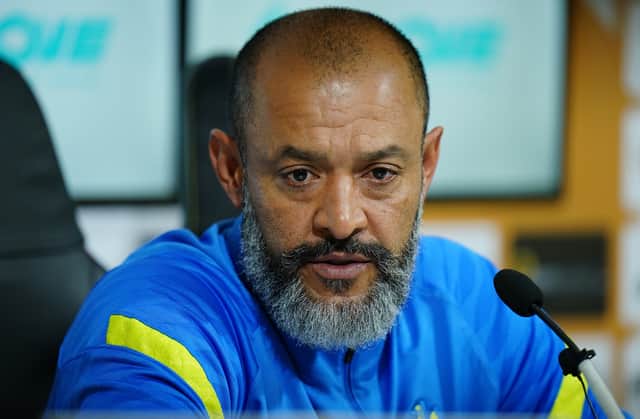 <p> Head coach Nuno Espirito Santo of Tottenham Hotspurs FC during Tottenham Hotspur Press Conference (Photo by Gualter Fatia/Getty Images)</p>