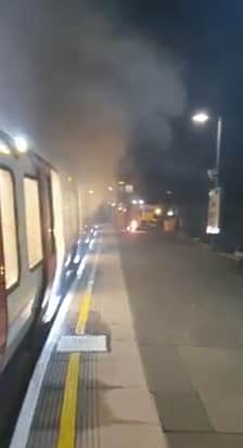 An electric scooter caught fire on a District line service