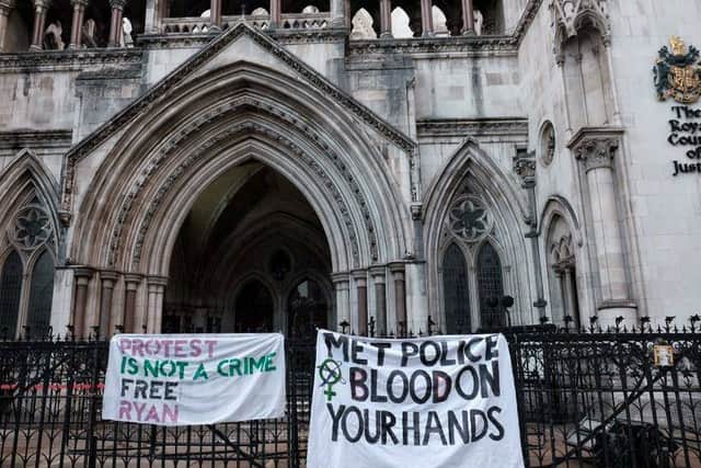 Banners at the RCJ on Tuesday
