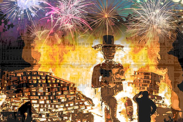 Bonfire Night Guy Fawkes Gunpowder Plot composite (graphic: Mark Hall)