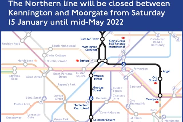 Northern Line closure map. Credit: TfL