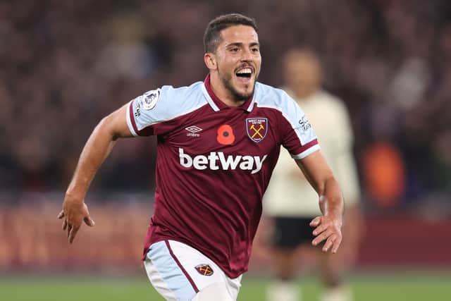 Pablo Fornals of West Ham United celebrates after scoring their side’s second (Photo by Alex Pantling/Getty Images)