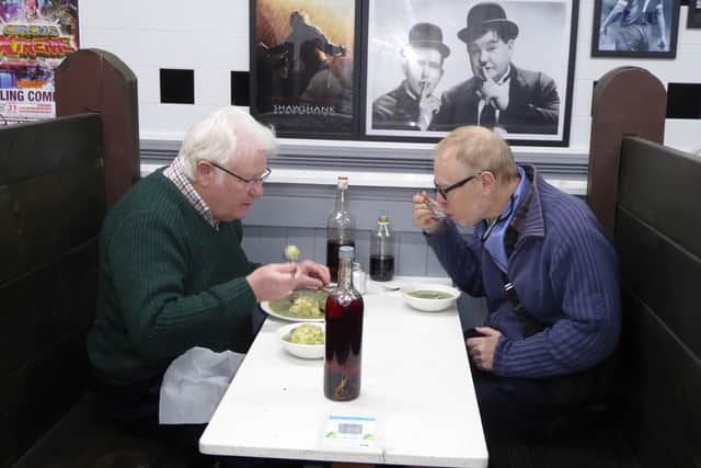 Members enjoying a pie and a chat. Photographs courtesy of Mike Goldwater and Graham Hilling