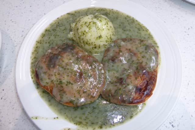 Pie, mash and liquor at Hughes’s Pie and Mash. Photographs courtesy of Mike Goldwater and Graham Hilling