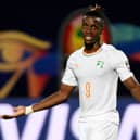 Ivory Coast’s forward Wilfried Zaha reacts during the 2019 Africa Cup of Nations. Credit: KHALED DESOUKI/AFP via Getty Images
