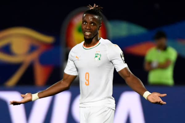 Ivory Coast’s forward Wilfried Zaha reacts during the 2019 Africa Cup of Nations. Credit: KHALED DESOUKI/AFP via Getty Images
