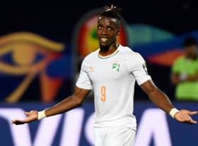 Ivory Coast’s forward Wilfried Zaha reacts during the 2019 Africa Cup of Nations. Credit: KHALED DESOUKI/AFP via Getty Images