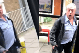 Police are searching for this man, who used vile racist abuse on a bus driver in Hackney. Credit: SWNS