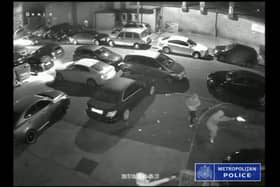 Video grab of the shooting outside a dance hall in Leyton. Credit: Metropolitan Police / SWNS.COM