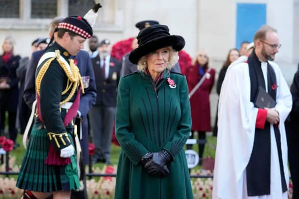 Britain’s Camilla, Duchess of Cornwall and Patron of the Poppy Factory attends the 93rd Field of Remembrance at Westminster Abbey. Credit: FRANK AUGSTEIN/POOL/AFP via Getty Images