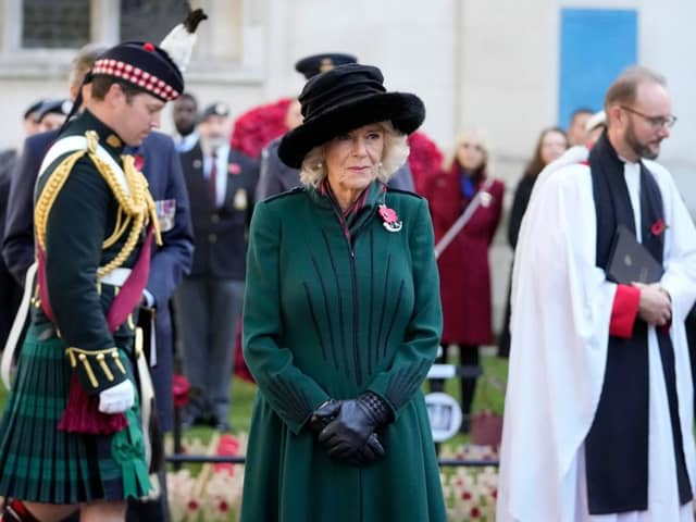 Britain’s Camilla, Duchess of Cornwall and Patron of the Poppy Factory attends the 93rd Field of Remembrance at Westminster Abbey. Credit: FRANK AUGSTEIN/POOL/AFP via Getty Images