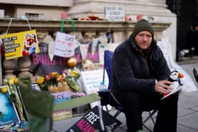 Richard Ratcliffe, husband of Nazanin Zaghari-Ratcliffe, a British-Iranian held in Iran since 2016, on day 19 of his hunger strike. Credit: TOLGA AKMEN/AFP via Getty Images