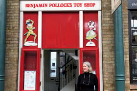 Louise Heard of Benjamin Pollock’s Toy Shop guides us around Covent Garden. Credit: Louise Heard