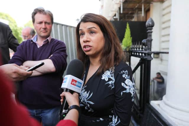 Labour Party MP Tulip Siddiq (R) with Richard Ratcliffe (L) Credit: ISABEL INFANTES/AFP via Getty Images