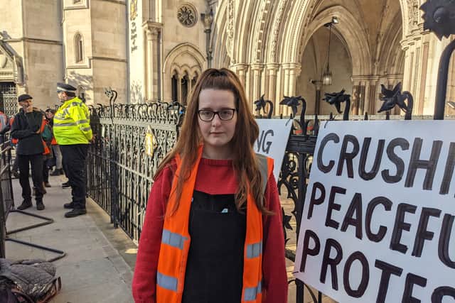 Insulate Britain activist Gabriella Ditton, 27, from Norwich. Credit: Lynn Rusk