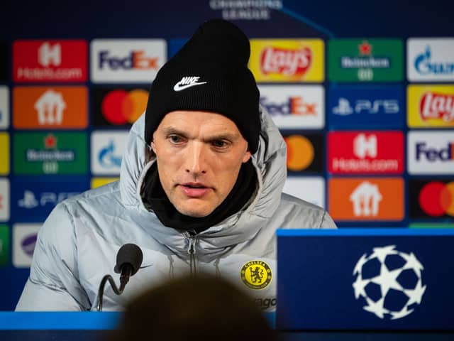  Thomas Tuchel, head coach of Chelsea during the press conference after the UEFA Champions League  (Photo by David Lidstrom/Getty Images)
