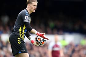 Jordan Pickford in action for Everton. Picture: Richard Heathcote/Getty Images