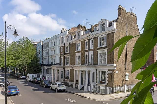 The view of the building on Colville Road, Notting Hill. Credit: Douglas&Gordon/RightMove