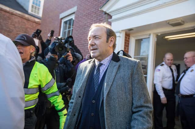 Actor Kevin Spacey leaves Nantucket District Court after being arraigned on sexual assault charges in January 2019 in Massachusetts (Photo: Scott Eisen/Getty Images)