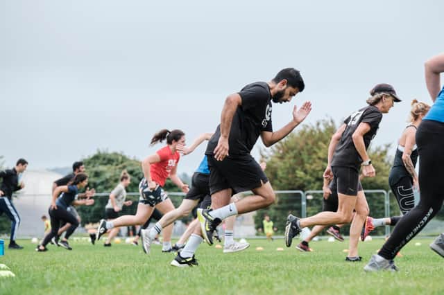 <p>People exercising at One Element bootcamps. Credit: One Element</p>