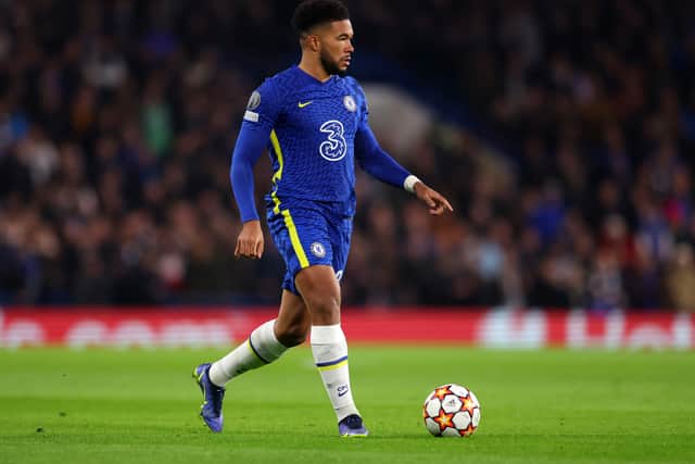 Reece James of Chelsea during the UEFA Champions League group H match between Chelsea FC and Juventus at Stamford Bridge on November 23, 2021 in London, England. (Photo by Catherine Ivill/Getty Images)