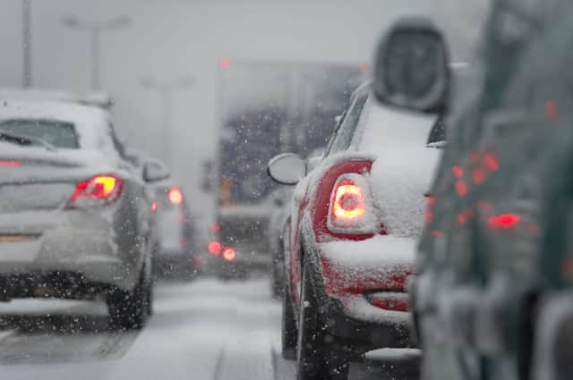 Motorists are left stranded on the M25 due to snow