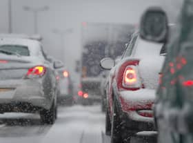Motorists are left stranded on the M25 due to snow 