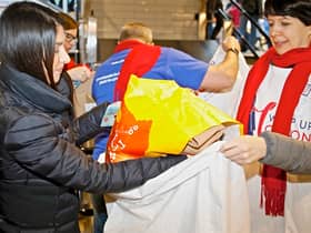 Donating coats. Photo: Wrap Up London