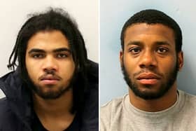 Asharn Williams & Mickell Barnett.  Two gang members who shot a man in the stomach at close range have been sentenced to a combined 71 years because of their extreme “dangerousness”.  Credit: SWNS