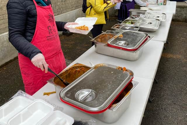 LondonWorld reporter Lynn Rusk is a volunteer at the Refugee Community Kitchen in Old Street. Credit: Lynn Rusk