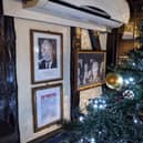 Photographs of prime minister Ted Heath in the Kings Head in Bexley village. Credit: Lynn Rusk
