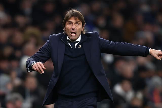  Antonio Conte manager of Spurs reacts during the Premier League match (Photo by Julian Finney/Getty Images)