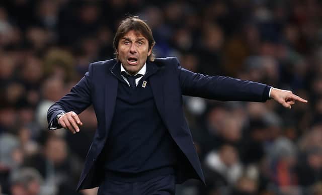  Antonio Conte manager of Spurs reacts during the Premier League match (Photo by Julian Finney/Getty Images)