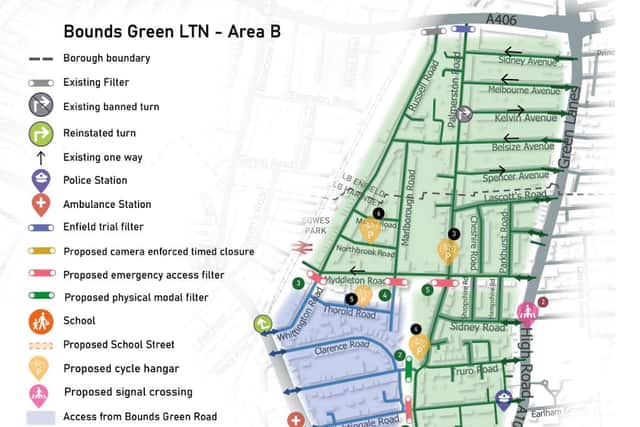 The main low-traffic neighbourhood in Bounds Green, Haringey. Credit: Haringey Council