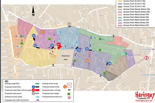 The proposed low-traffic neighbourhood in St Ann’s, Haringey. Credit: Haringey Council