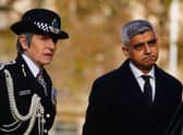 Metropolitan Police Commissioner Dame Cressida Dick with Mayor of London Sadiq Khan. Picture: Victoria Jones - Pool/Getty Images