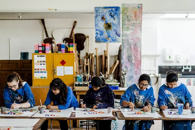 Pupils doing art at St Paul’s Girls’ School. Credit: SPGS