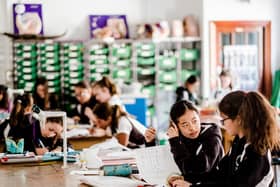 Children learn at St Paul’s Girls’ School in Hammersmith, which was named the best independent school in London. Credit: SPGS
