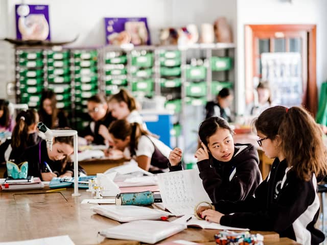 Children learn at St Paul’s Girls’ School in Hammersmith, which was named the best independent school in London. Credit: SPGS