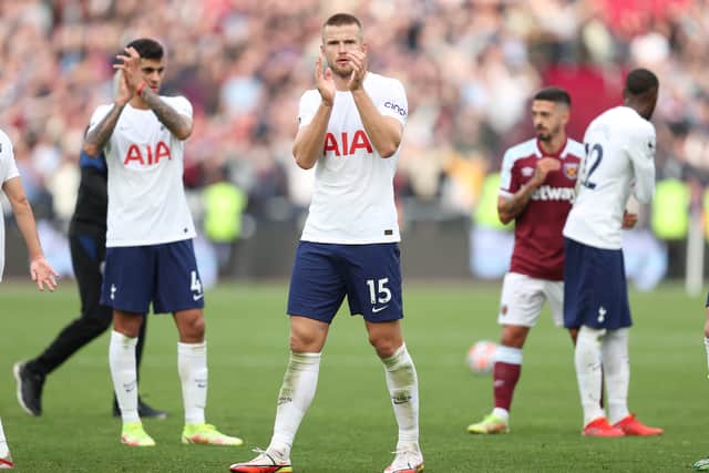 Eric Dier of Tottenham Hotspur applauds the fans following defeat after the Premier League match (Photo by Julian Finney/Getty Images)