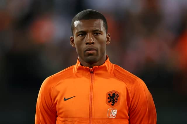 Georginio Wijnaldum of Netherlands stands for the national anthem prior to the 2022  (Photo by Dean Mouhtaropoulos/Getty Images)
